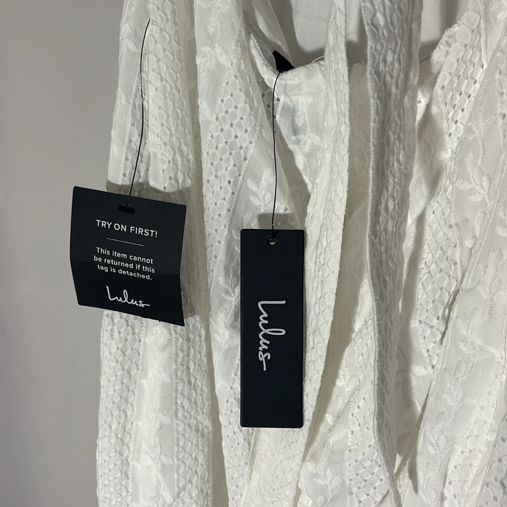 Lulus Summer's Best White Eyelet Embroidery Tie-Back Midi Dress - Picture 6 of 10